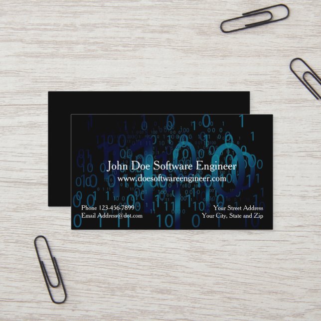 Software Engineer Cyber Security Business Card (Front/Back In Situ)