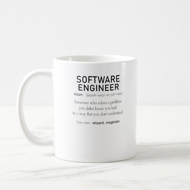 Software Engineer Definition Coder Definition Coffee Mug (Left)