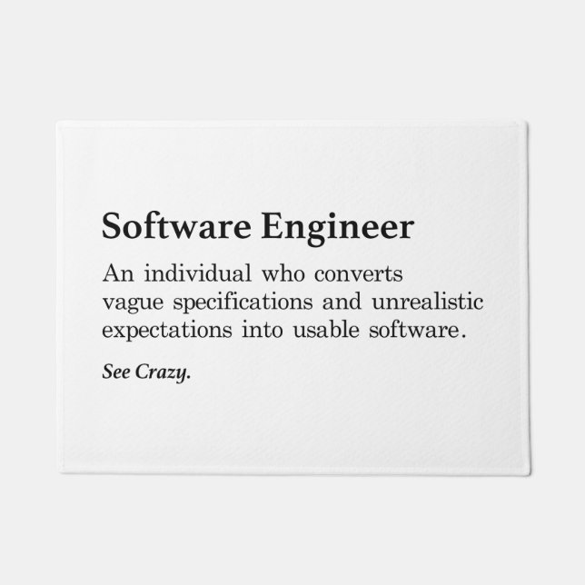 Software Engineer Definition Doormat (Front)