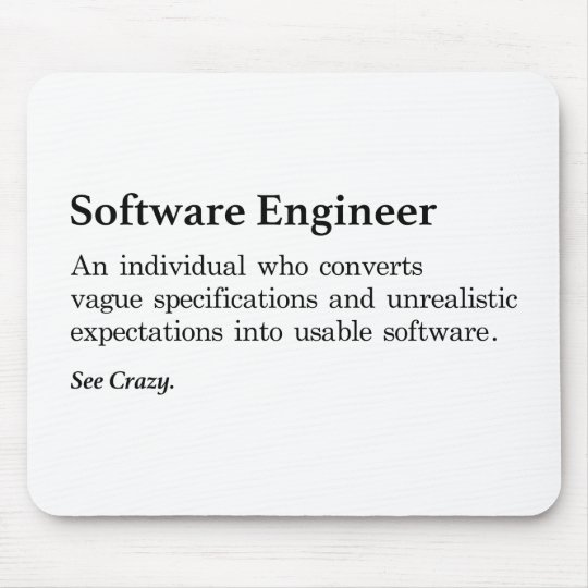 Software Engineer Definition Mouse Mat | Zazzle.co.uk