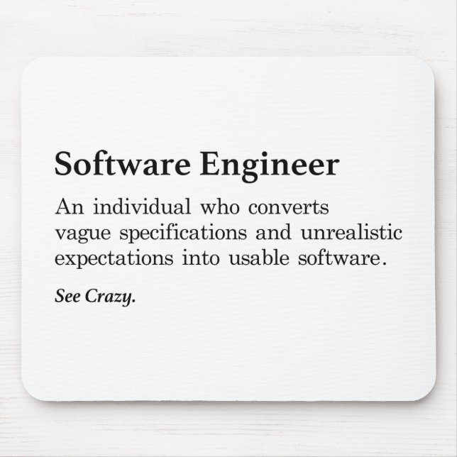 Software Engineer Definition Mouse Mat (Front)