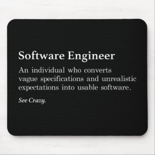 Software Engineer Definition Mouse Pad - Dark