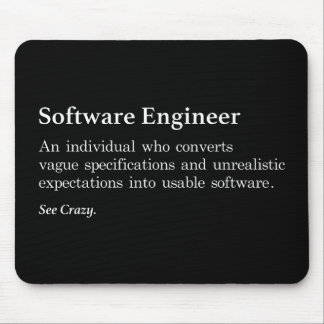 Software Engineer Definition Mouse Pad - Dark