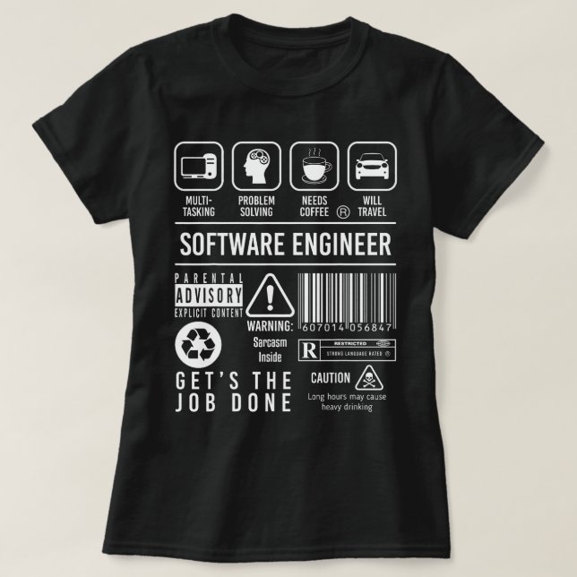 Software Engineer Developer Job Computer Science N T-Shirt (Design Front)