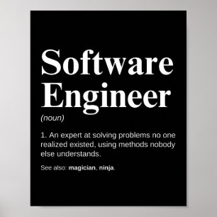 Software Engineer Funny Engineering Definition Poster
