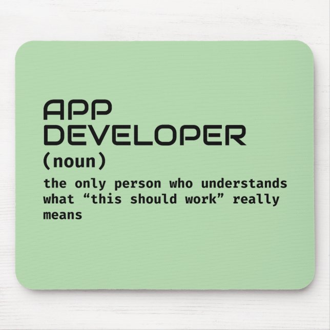 Software Engineer - Funny Job Definition Mouse Mat (Front)