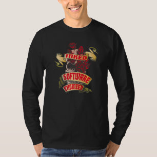 Software Engineer Inked Skull & Red Roses Tattoo T-Shirt