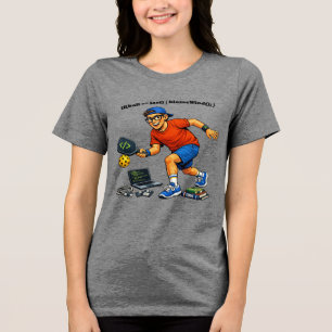 Software Engineer Playing Pickleball with a Paddle Tri-Blend Shirt
