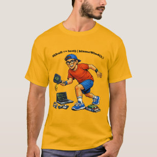 Software Engineer Playing Pickleball with Paddle T-Shirt