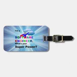 Software Engineer Superhero Luggage Tag
