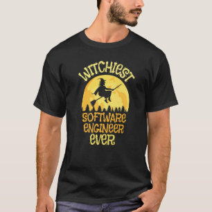 Software Engineer Witch Halloween Humour T-Shirt
