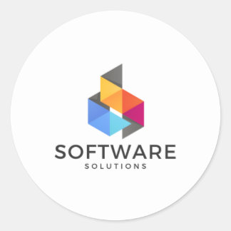 Software solutions  classic round sticker