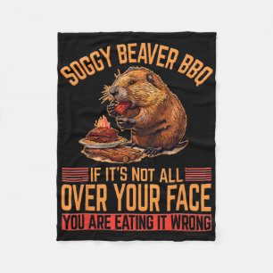Soggy Beaver Bbq Shirt 2 Fleece Blanket