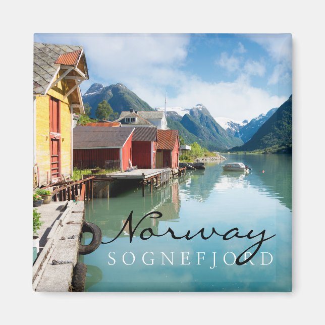 Sognefjord fjord landscape in Norway Magnet (Front)