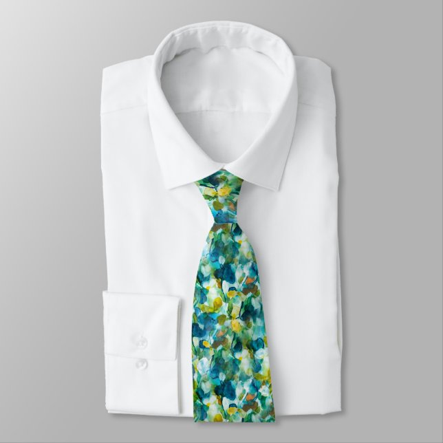 Sogno di Primavera-Spring Dream Abstract Art Tie (Tied)