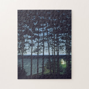 Sohlberg Fishermans Cottage Landscape Painting Jigsaw Puzzle