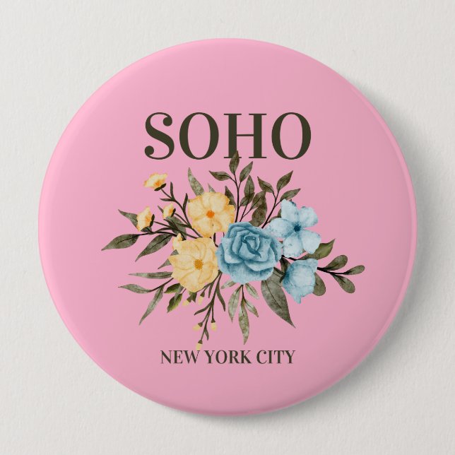 SOHO Neighbourhood, New York City 10 Cm Round Badge (Front)