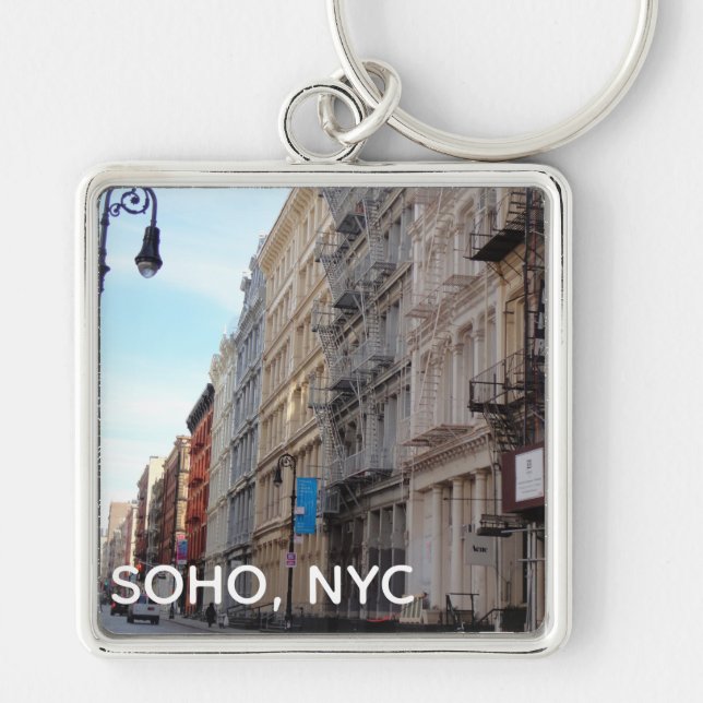 SoHo NYC Downtown Manhattan New York City Street Key Ring (Front)