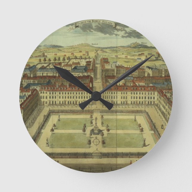 Soho or King's Square, for 'Stow's Survey of Londo Round Clock (Front)