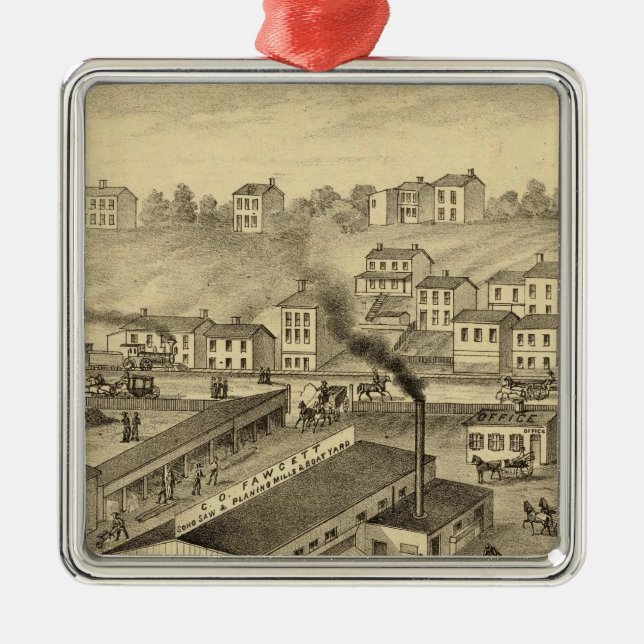 Soho Saw and Planing Mills and Barge Yards Metal Tree Decoration (Front)
