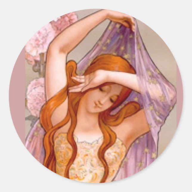 Soiree d'Ete Nouveau Classic Round Sticker (Front)