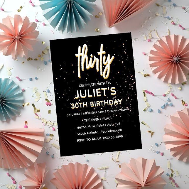 Soiree minimalist blank thirty 30th birthday invitation (Creator Uploaded)