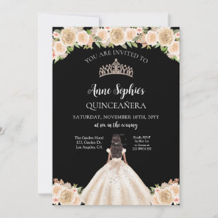 Soiree Quinceañera Tiara Black Invitation
