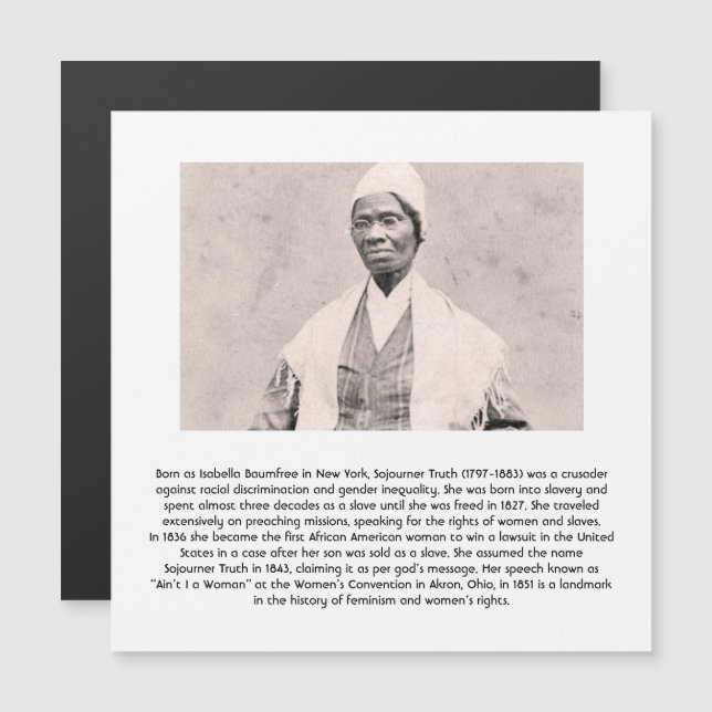 Sojourner Truth - Feminist Magnetic Invitation (Front/Back)