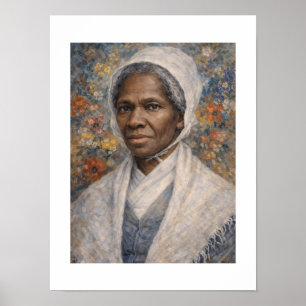Sojourner Truth Portrait Floral Painting Poster