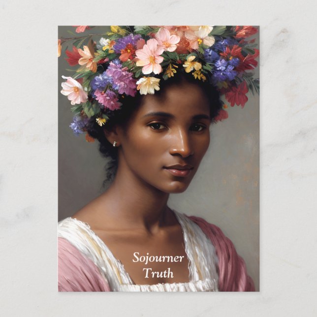 Sojourner Truth Portrait With Floral Crown Postcard (Front)