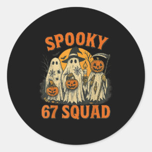 Soky 67 Squad Funny Halloween Ghost 6 7 Six Seven Classic Round Sticker