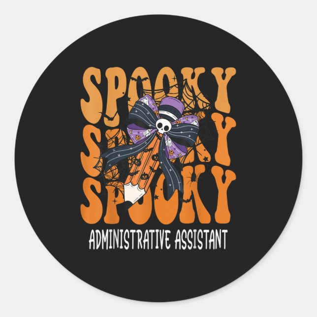 Soky Administrative Istant Halloween School  Classic Round Sticker (Front)