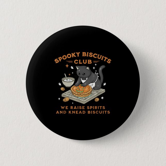 Soky Biscuits Club Black Cat Pumpkin Halloween Bak 6 Cm Round Badge (Front)