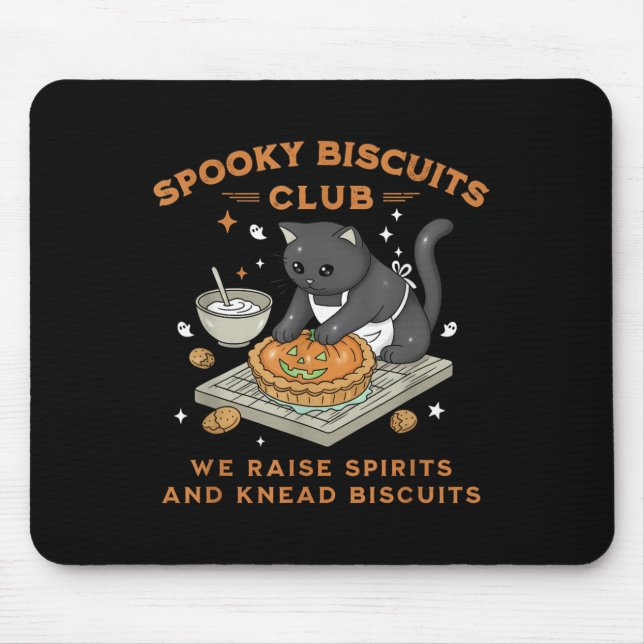 Soky Biscuits Club Black Cat Pumpkin Halloween Bak Mouse Mat (Front)