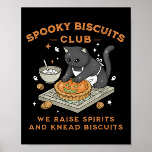 Soky Biscuits Club Black Cat Pumpkin Halloween Bak Poster