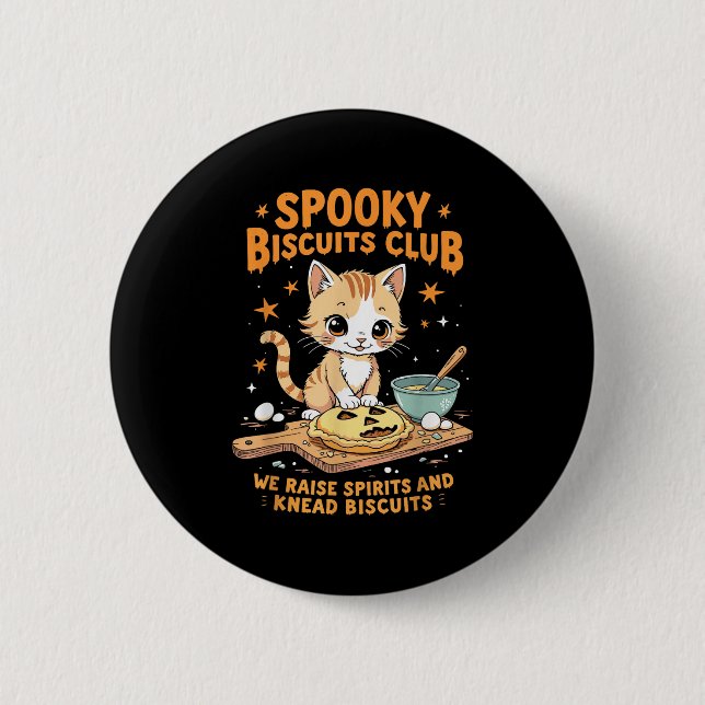 Soky Biscuits Club Cat Funny Halloween Baking  6 Cm Round Badge (Front)