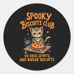 Soky Biscuits Club Cat Funny Halloween Baking  Classic Round Sticker