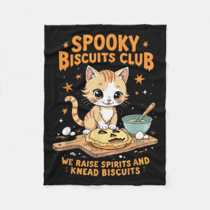 Soky Biscuits Club Cat Funny Halloween Baking Fleece Blanket