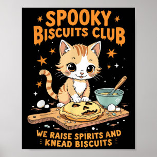 Soky Biscuits Club Cat Funny Halloween Baking Poster