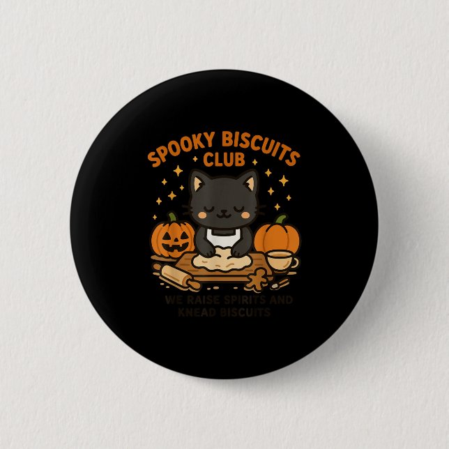 Soky Biscuits Club Cat Funny Halloween Baking Tee  6 Cm Round Badge (Front)
