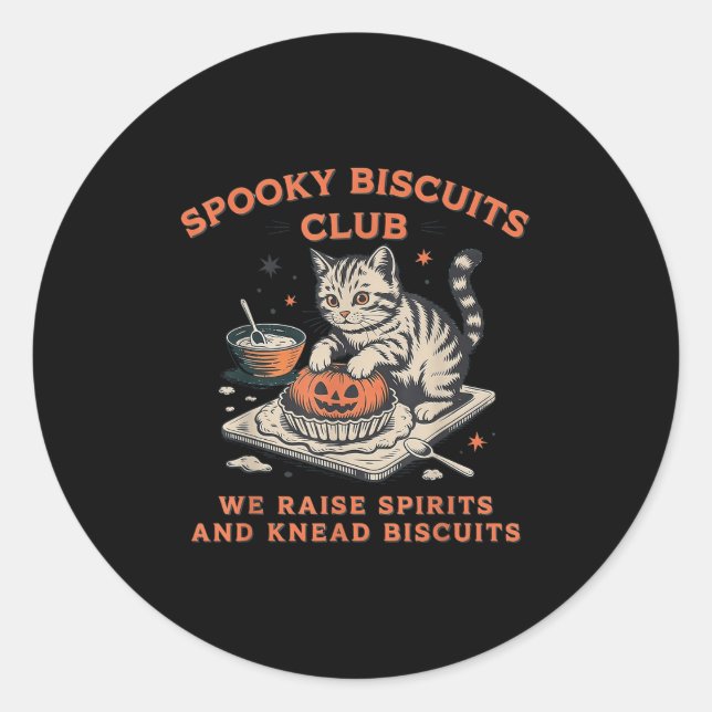 Soky Biscuits Club Cat, Halloween Baking  Classic Round Sticker (Front)