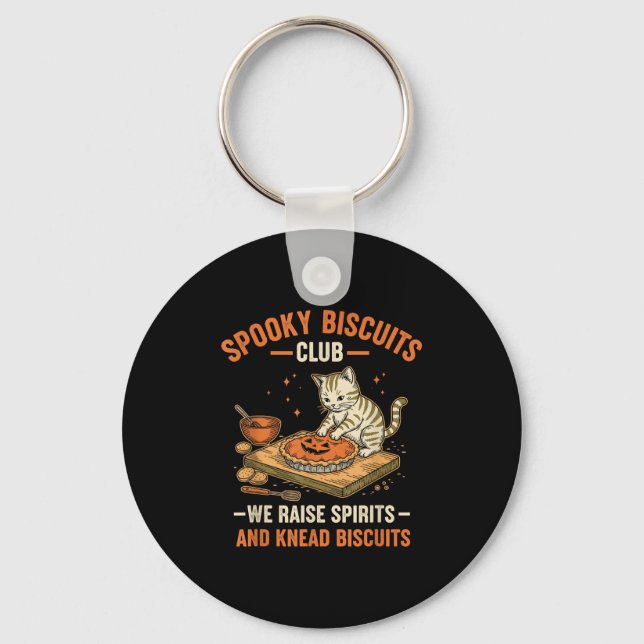 Soky Biscuits Club Funny Halloween Cat Baking  Key Ring (Front)