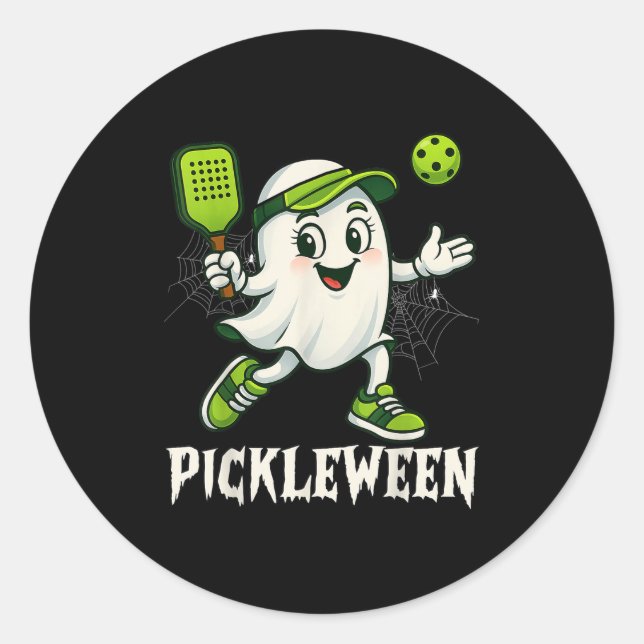 Soky Boo Ckleball Halloween Ghost Womens  Classic Round Sticker (Front)