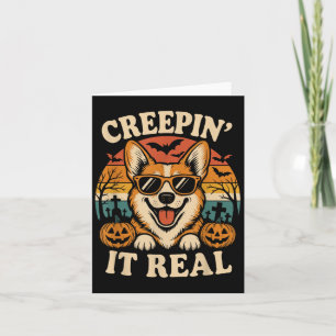 Soky Cute Creen' It Real Funny Dog Halloween Graph Card