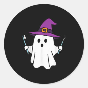Soky Dentist Ghost Halloween Smile Dental Bootiful Classic Round Sticker