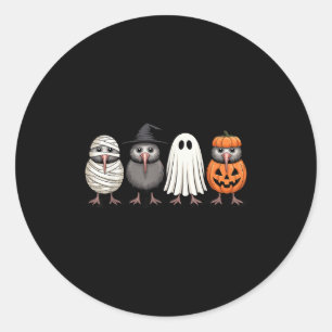 Soky Ghost Kiwi Bird Pumpkin Halloween Skeleton Classic Round Sticker