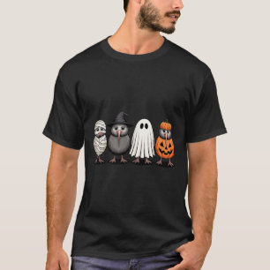 Soky Ghost Kiwi Bird Pumpkin Halloween Skeleton T-Shirt