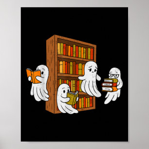 Soky Ghost Reading Books Halloween Library Bookwor Poster