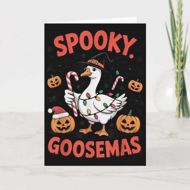 Soky Goosemas Funny Goose Halloween Christmas Cost Card (Front)
