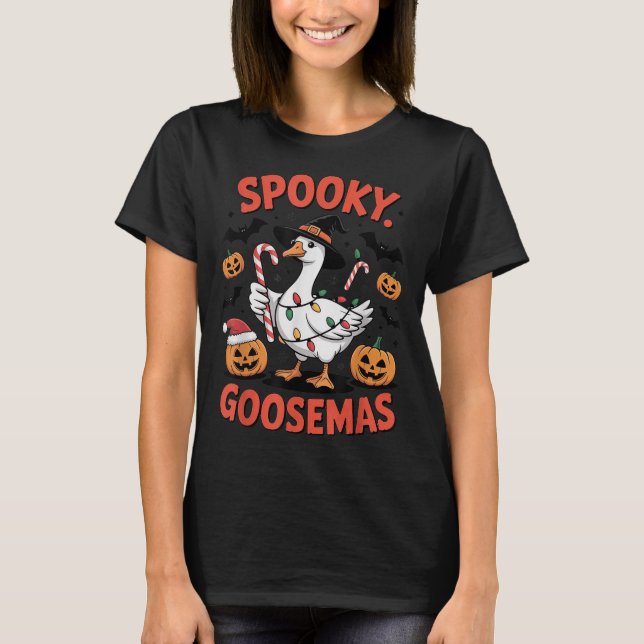 Soky Goosemas Funny Goose Halloween Christmas Cost T-Shirt (Front)
